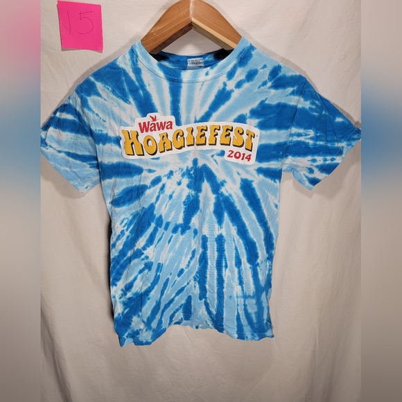 WAWA Hoagiefest 2014 Blue & White Tie-Dye Small Unisex Hoagie For Life T-Shirt! - Picture 2 of 11